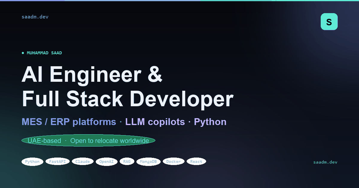 Muhammad Saad - Automation & Software Developer